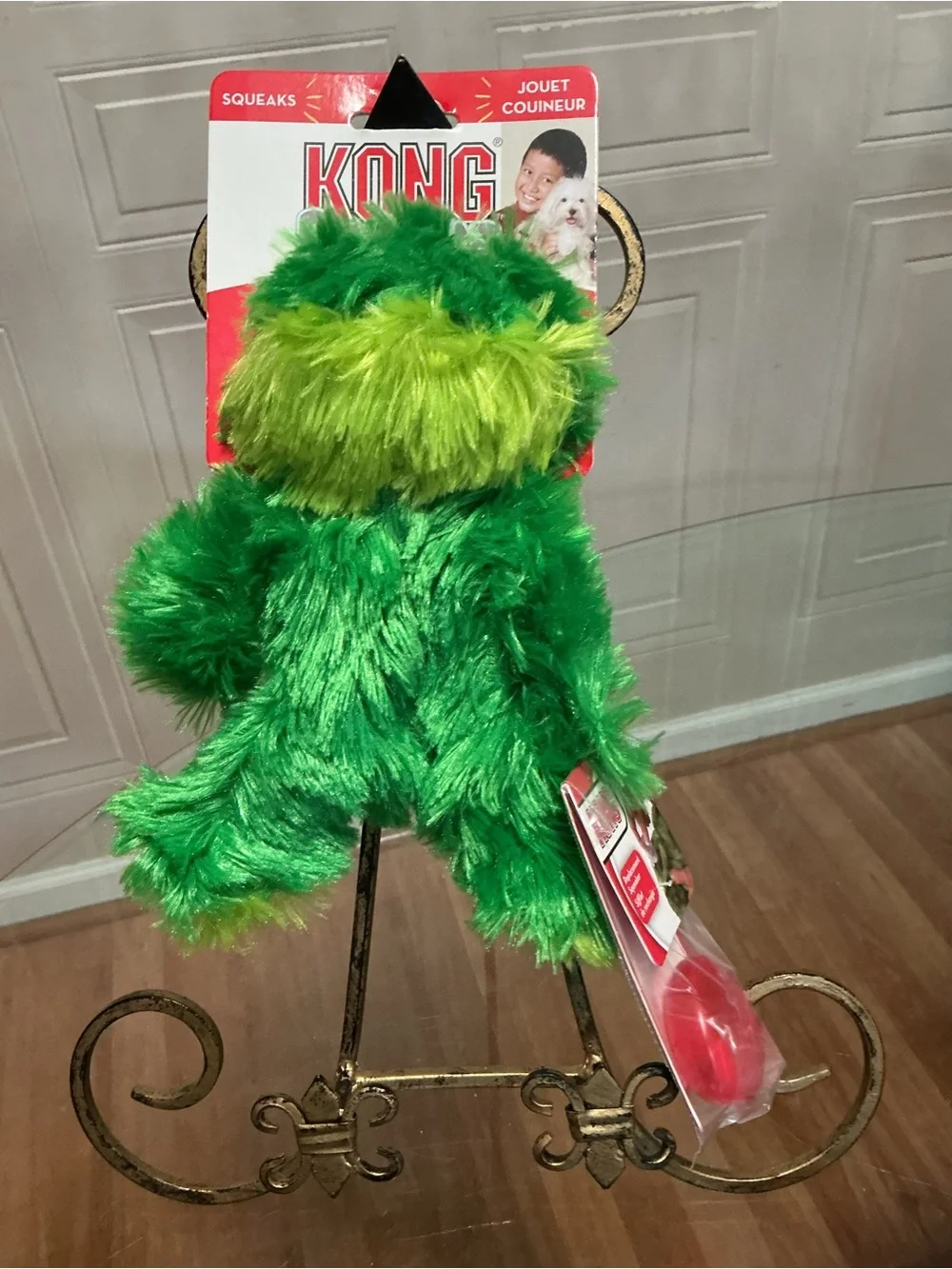 KONG Dog Dr Noyes Fuzzy Green Frog  8.5” Mini Xs Dog New Ea.